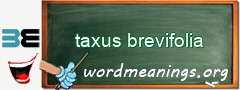 WordMeaning blackboard for taxus brevifolia